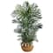 4ft. Areca Artificial Palm Tree in Boho Chic Handmade Natural Cotton Woven Planter with Tassels UV Resistant (Indoor/Outdoor)